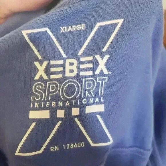 Xebex Sport Men's Blue White Embroidered Logo Shirt NEW - Picture 4 of 13